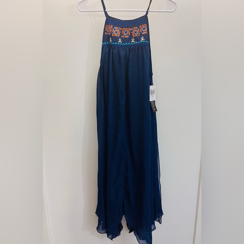 NWT My Michelle Navy Embroidered Dress
